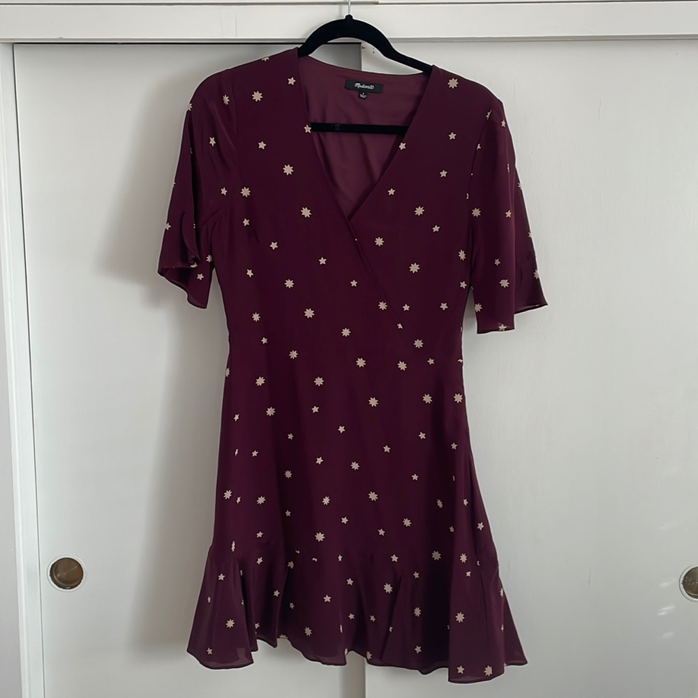 Madewell Maroon Silk Mini Dress